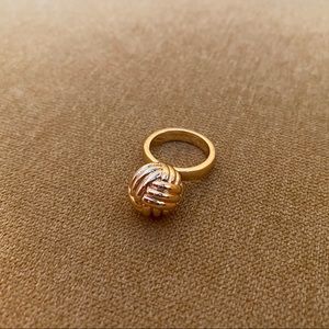 Trina Turk - NWOT - Size 8 - Gold Pleated French Knot Ring!! $98